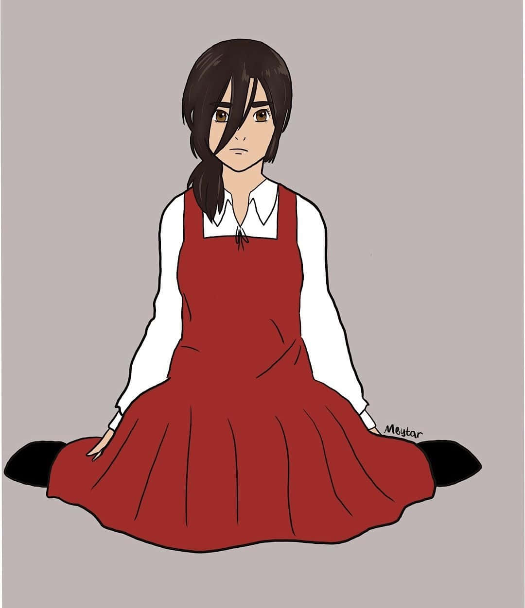 Gabi Braun, dark hair, red dress, SD Phone Wallpaper