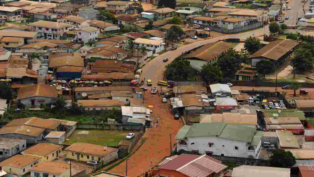 Gabon, neighborhood, aerial view, HD Desktop Wallpaper