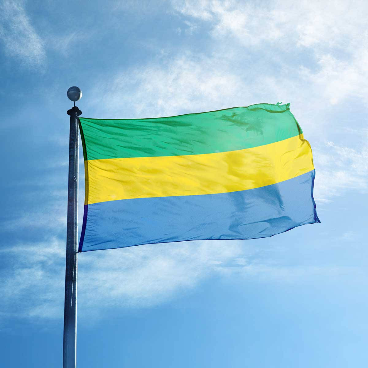 Gabon, flag, full mast, SD Desktop Wallpaper