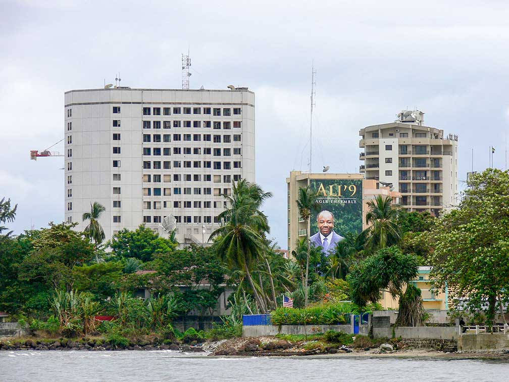 buildings in Gabon, waterfront cityscape, tall buildings, SD Desktop Wallpaper