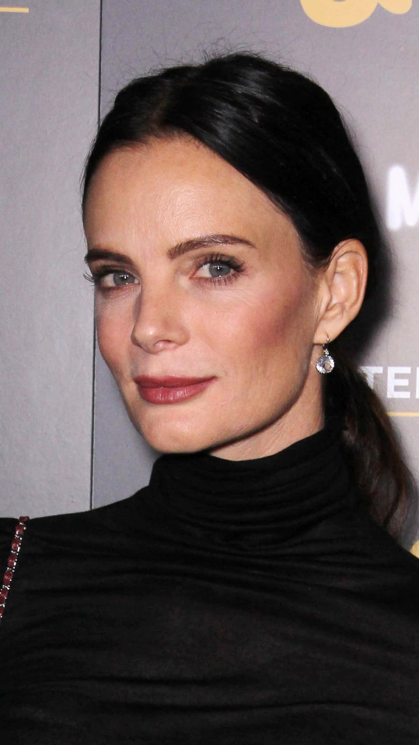 Gabrielle Anwar, dark hair, ponytail, 2K Phone Wallpaper