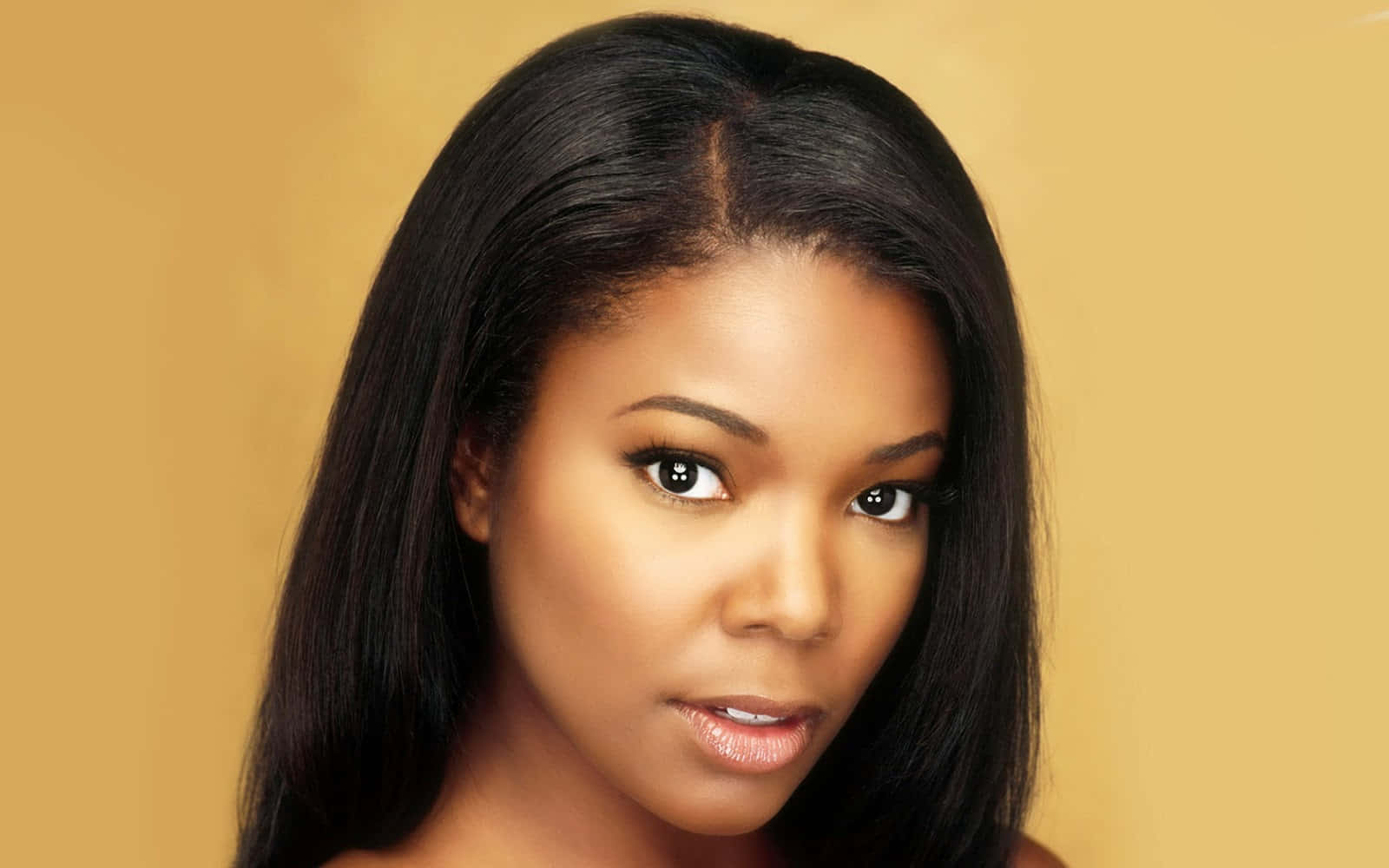 Gabrielle Union, red dress, long black hair, HD Desktop Wallpaper