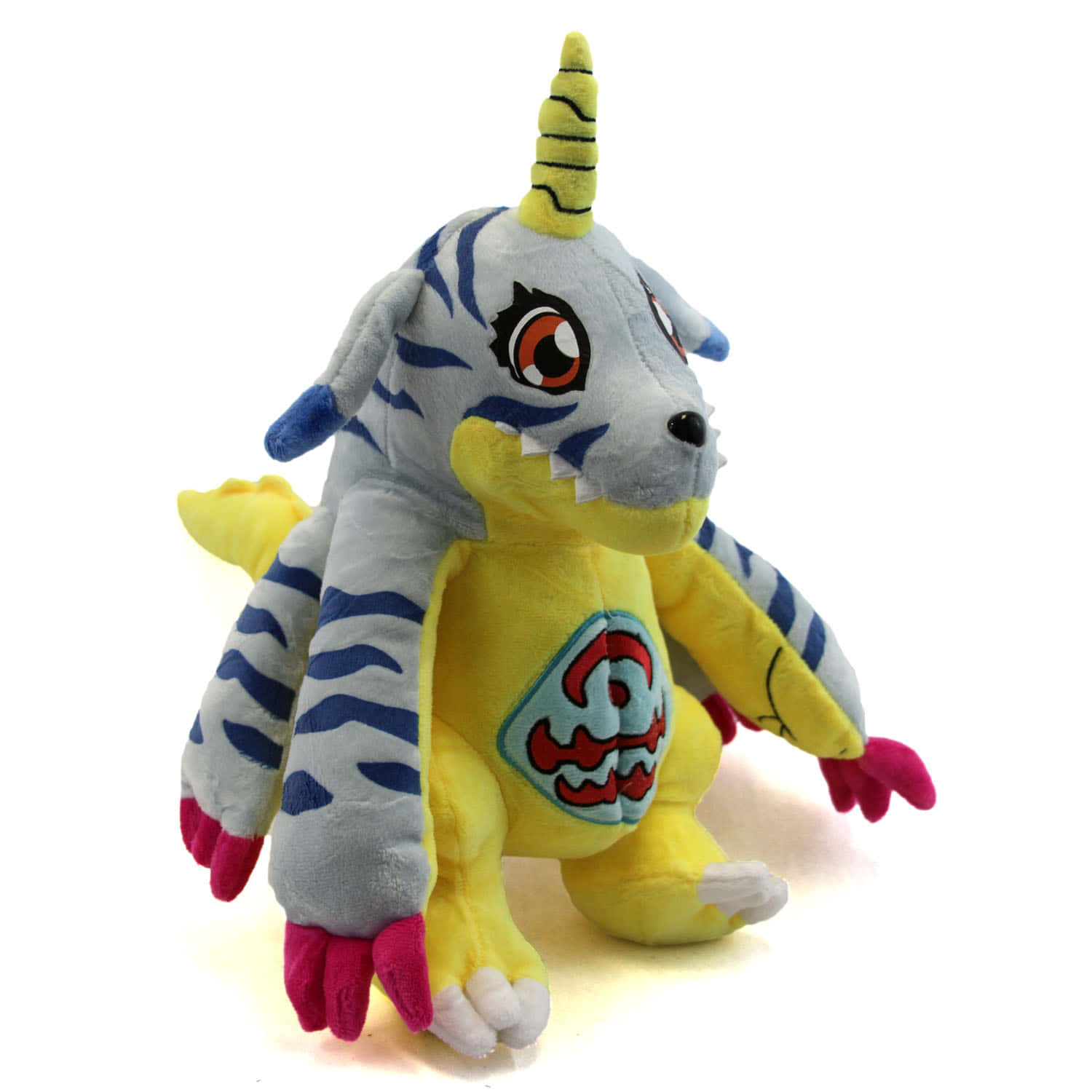 Gabumon, yellow and gray striped dragon, horn, HD Desktop Wallpaper