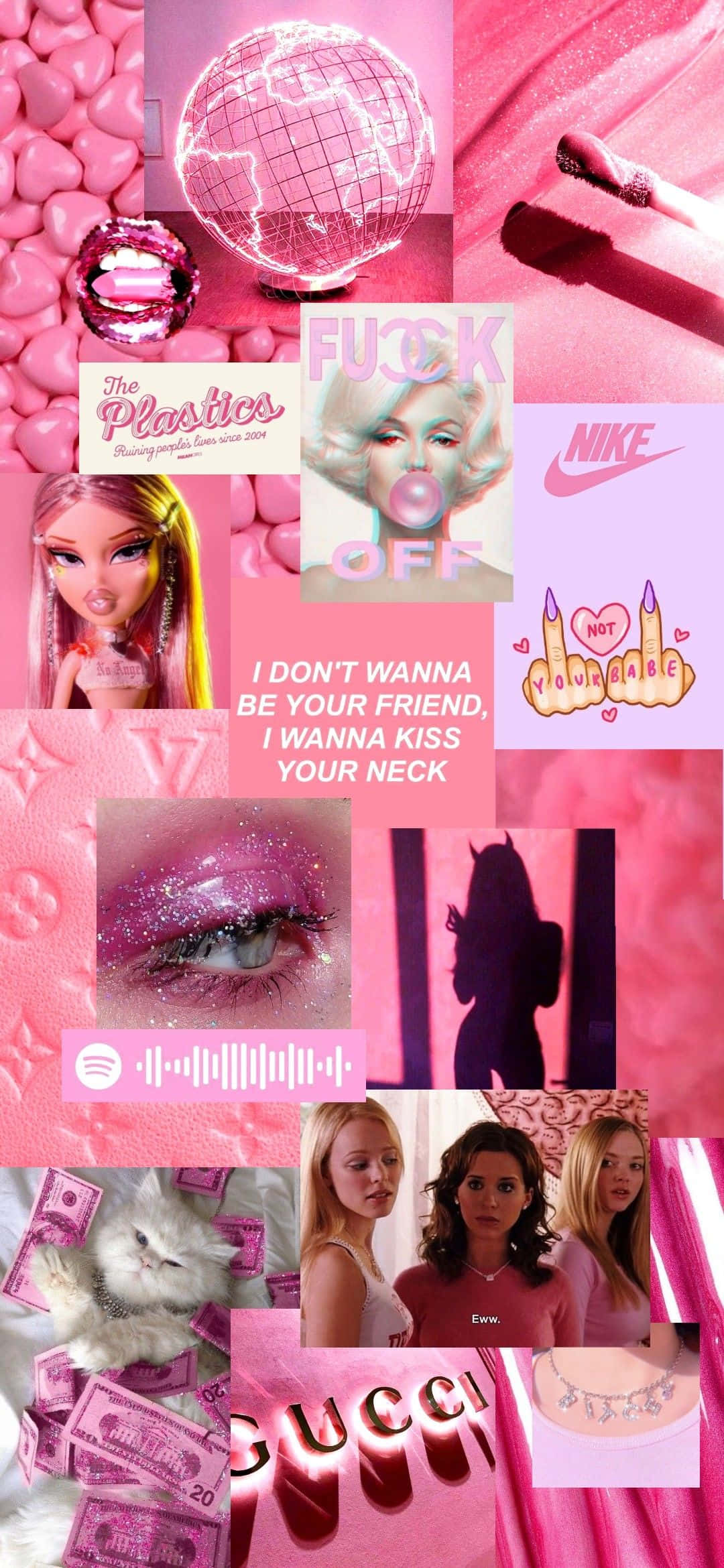 Baddie Tumblr, vibrant pink, glittery eyes, Full HD Phone Wallpaper