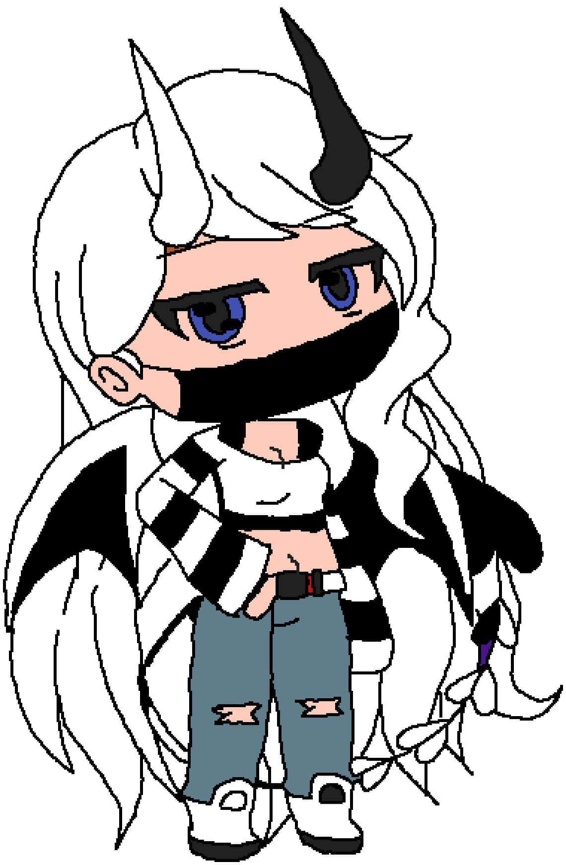 Gacha Baddie, chibi anime character, white hair, HD Phone Wallpaper