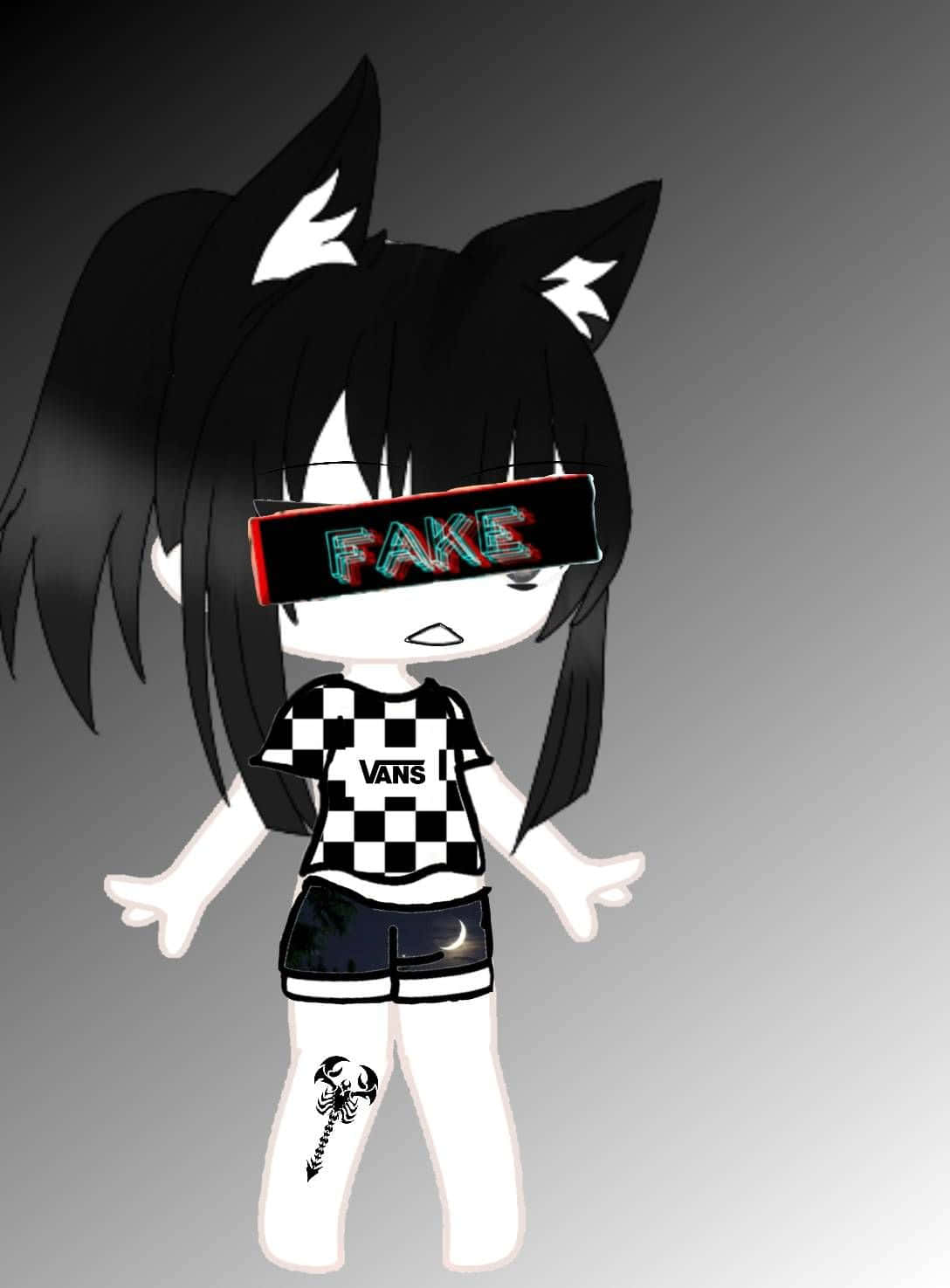 Gacha Baddie, fake v r glasses, black cat ears, HD Phone Wallpaper