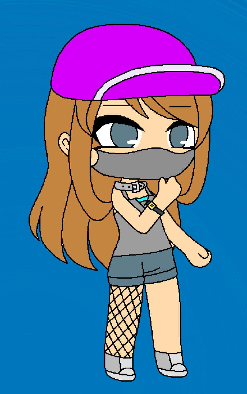 Gacha Baddie, chibi anime girl, brown hair, HD Phone Wallpaper
