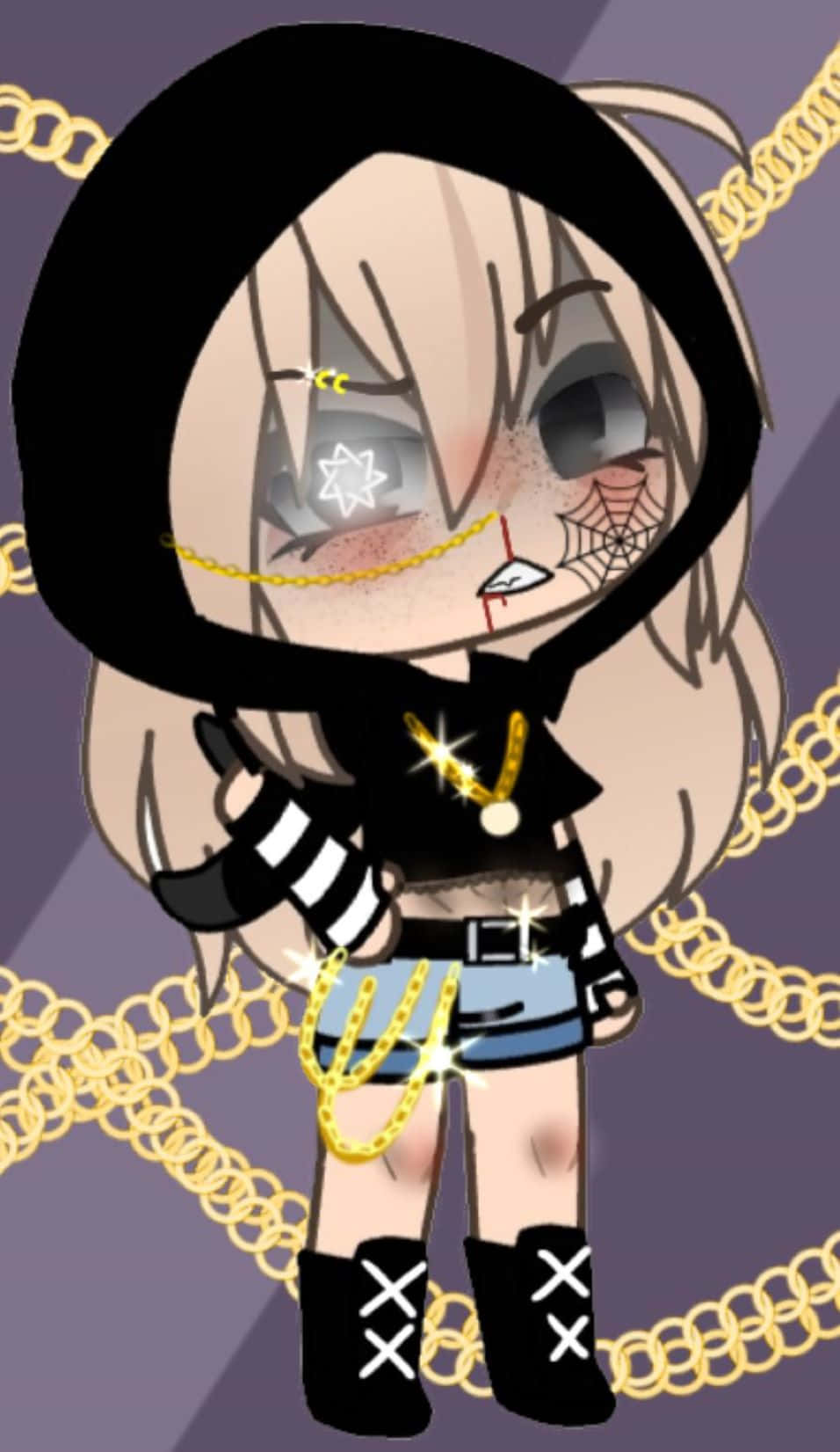 Gacha Baddie, chibi anime girl, blonde hair, HD Phone Wallpaper