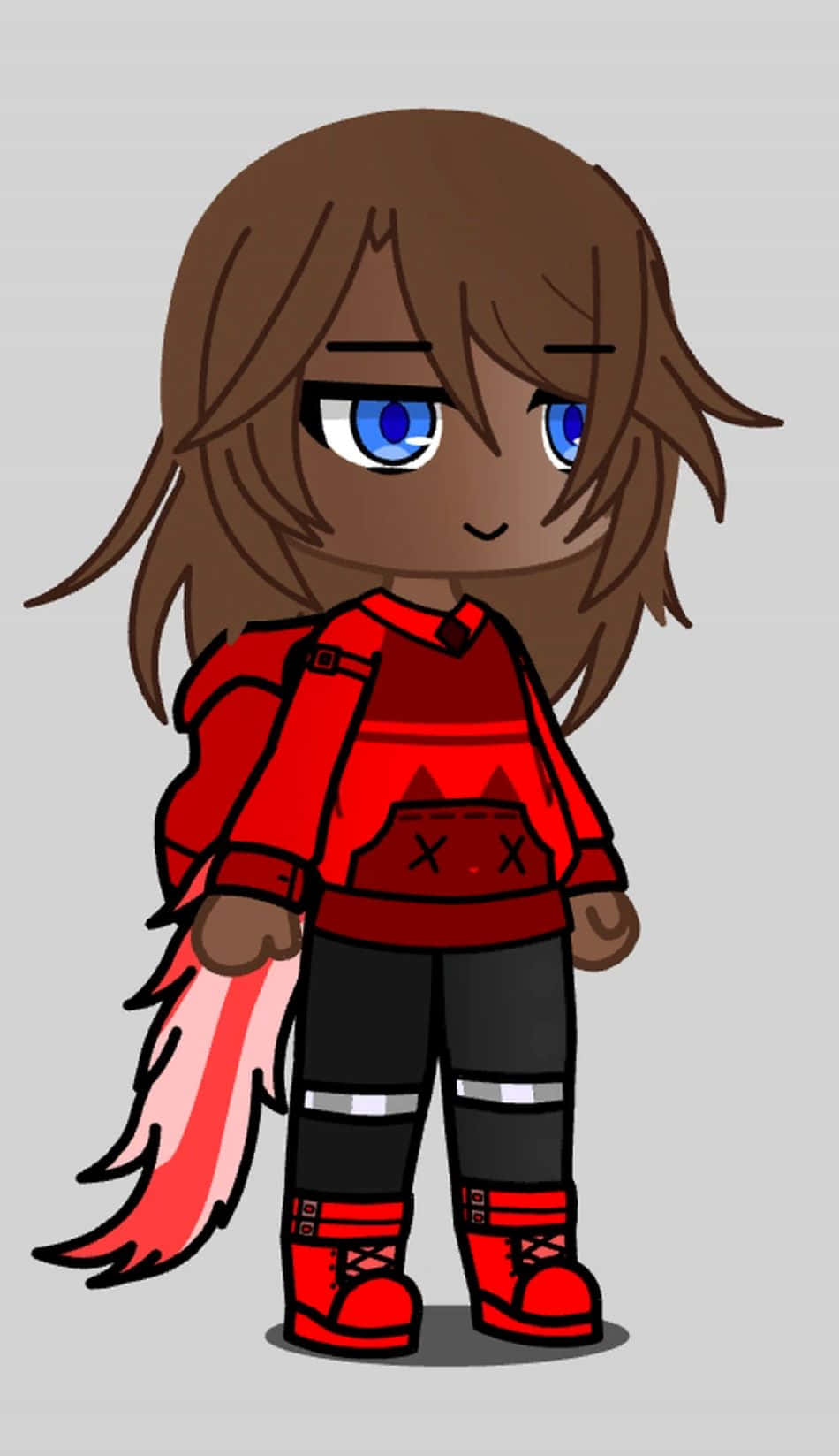 Gacha Baddie, chibi anime character, brown hair, HD Phone Wallpaper