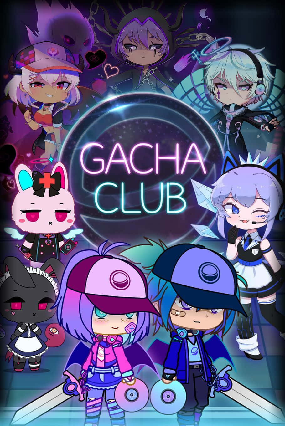 Gacha Club Girl, neon, Gacha Club, HD Phone Wallpaper