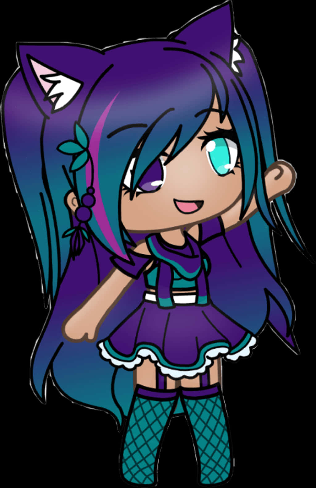 Gacha Club Girl, blue hair, purple eyes, HD Phone Wallpaper
