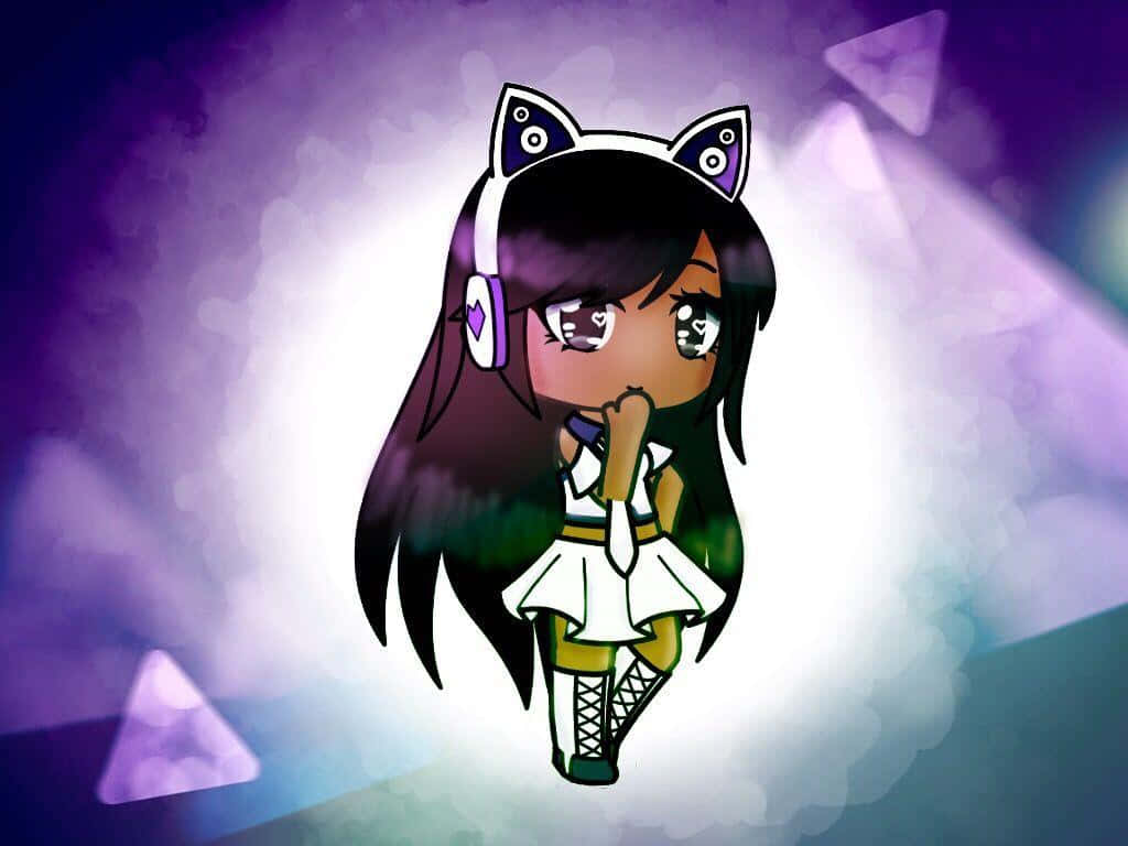 Gacha Club, chibi anime girl, cat ears, SD Desktop Wallpaper