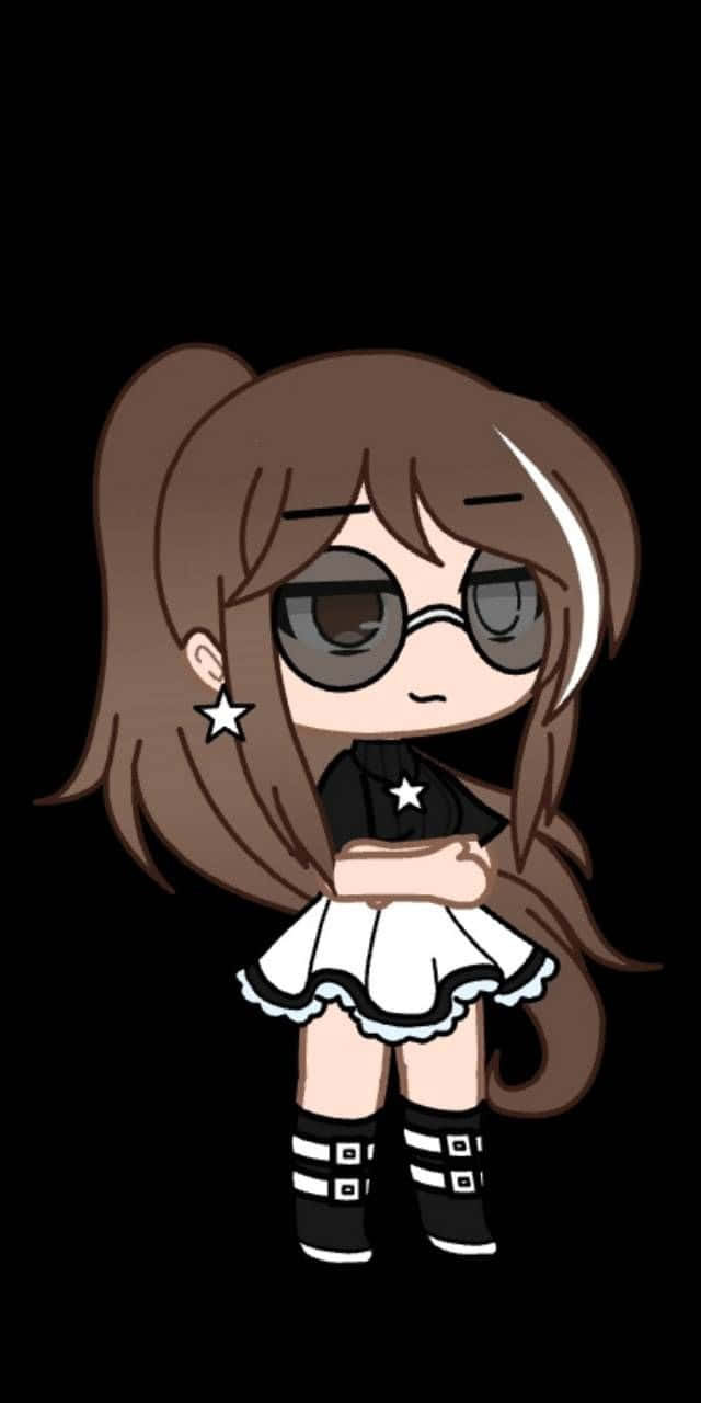 Gacha Club Girl, chibi anime girl, brown pigtails, HD Phone Wallpaper