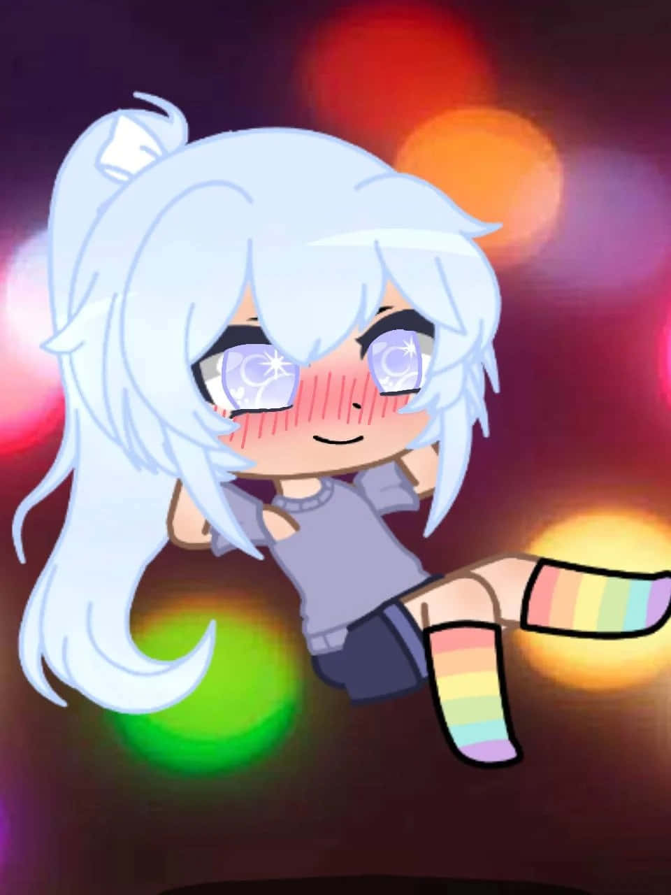 Gacha Club, chibi anime girl, silver hair, HD Phone Wallpaper