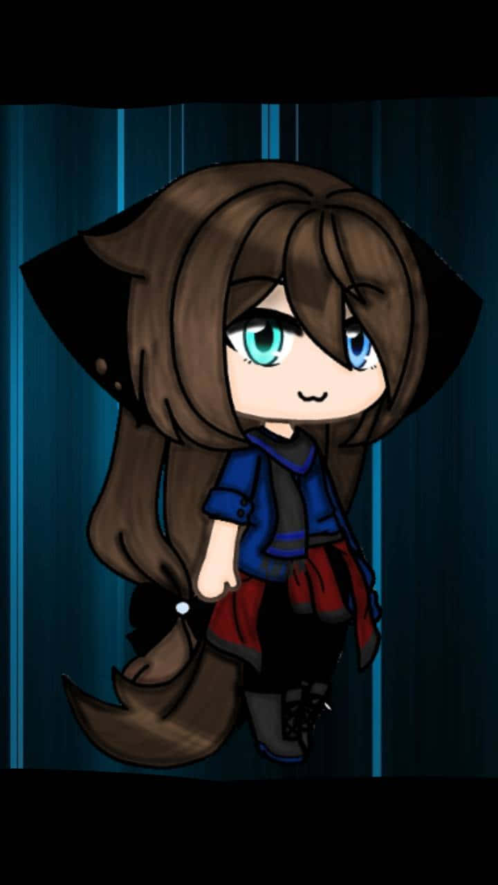 Gacha Girl, wolf ears, blue eyes, HD Phone Wallpaper