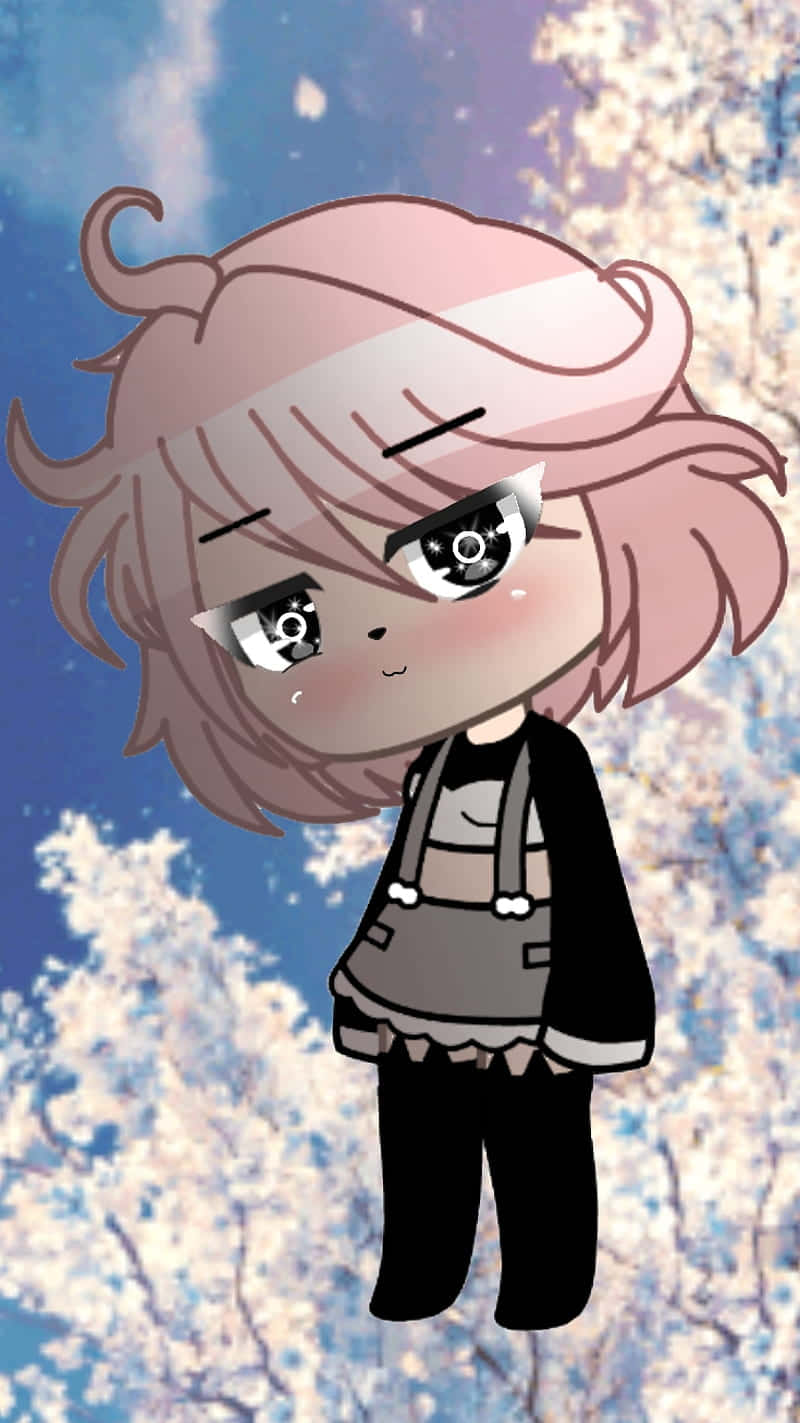 Gacha Girl, chibi anime girl, pink hair, HD Phone Wallpaper