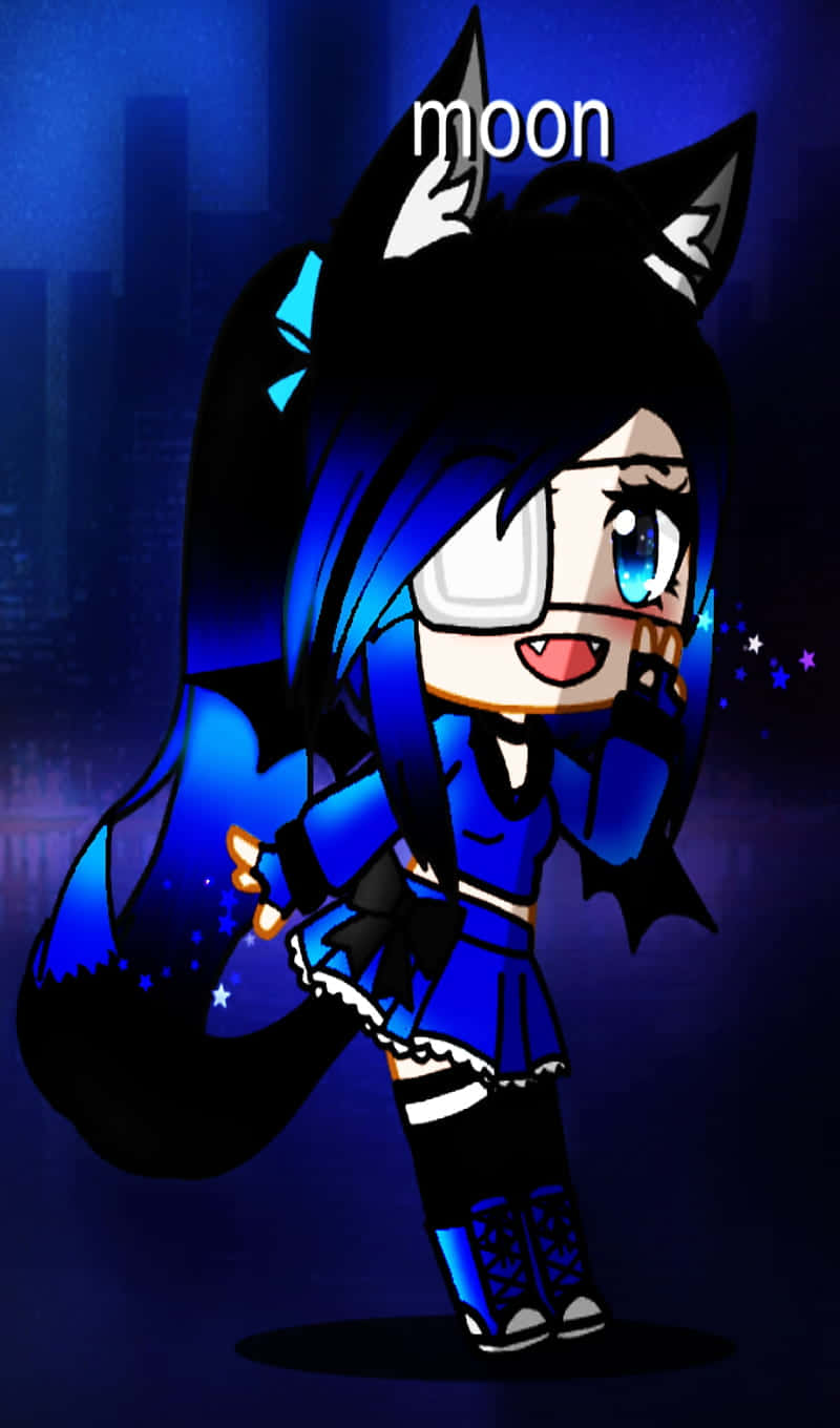 Gacha Life Bad Boy, chibi anime girl, blue hair, HD Phone Wallpaper