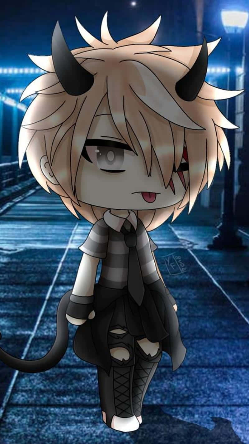 Gacha Life, chibi anime demon, blonde hair, HD Phone Wallpaper