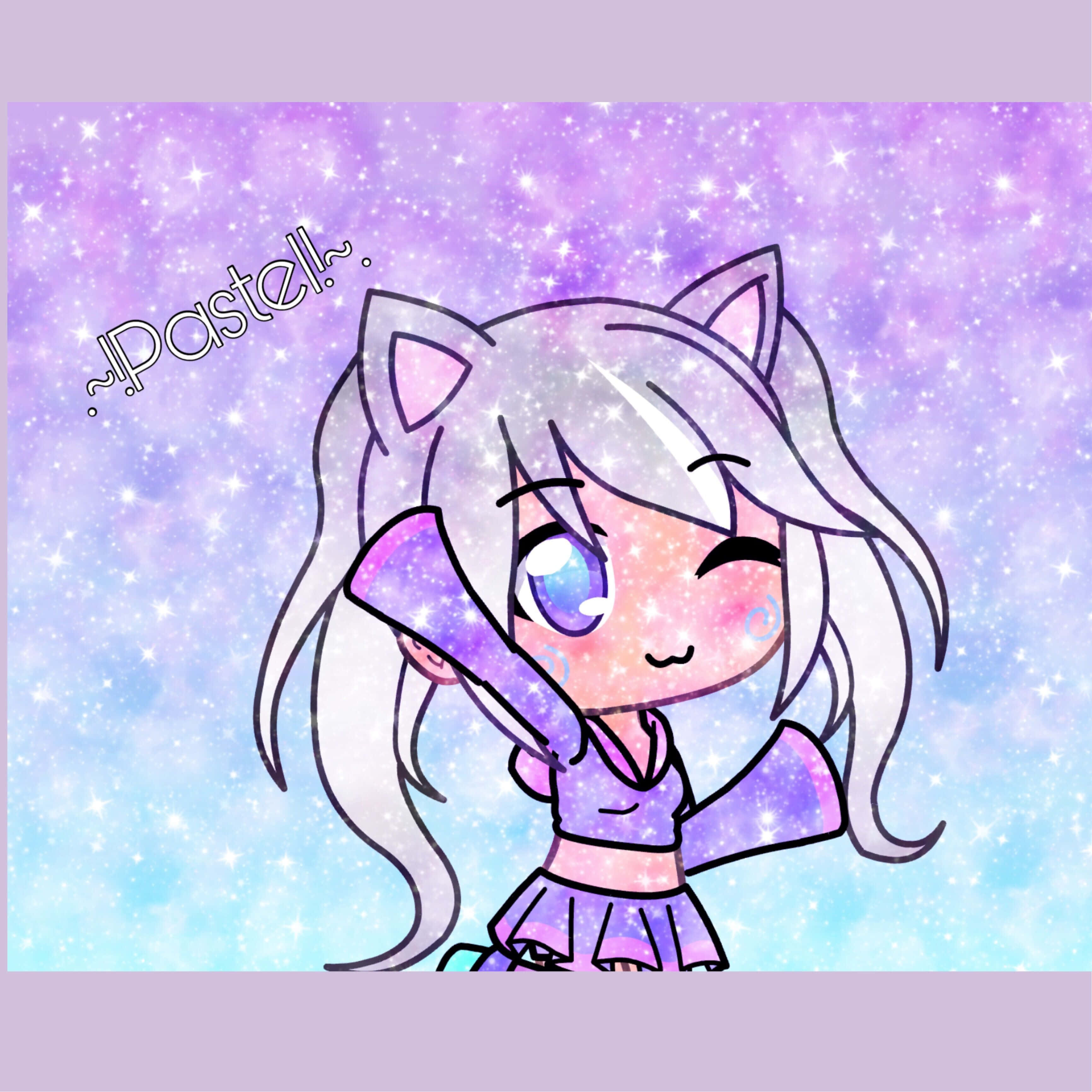 Gacha Life, chibi anime girl, cat ears, 2K Desktop Wallpaper
