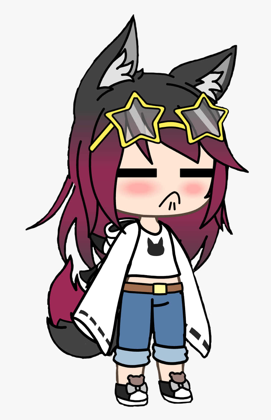 Gacha Life, chibi anime girl, fox ears, HD Phone Wallpaper