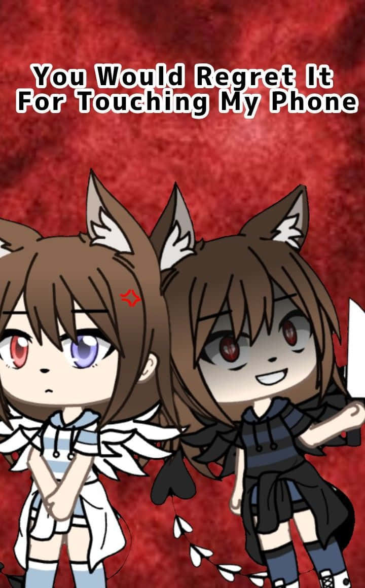 Gacha Life, chibi anime girls, fox ears, SD Phone Wallpaper