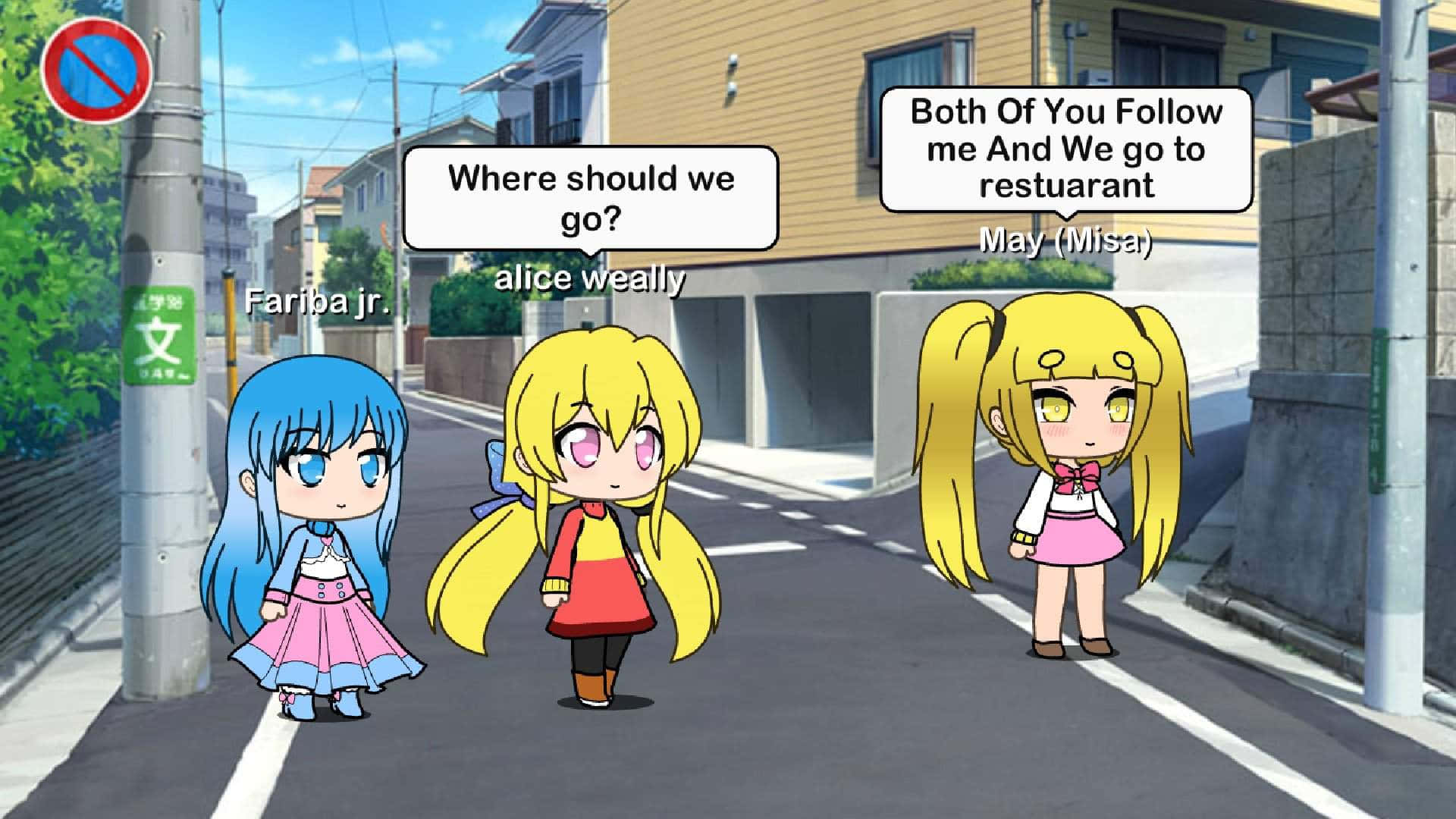 Gacha Life Funny, anime girls, blue hair, Full HD Desktop Wallpaper