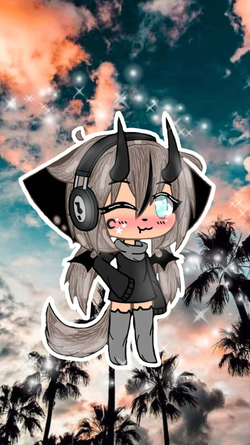Gacha Life, chibi anime girl, horns, HD Phone Wallpaper