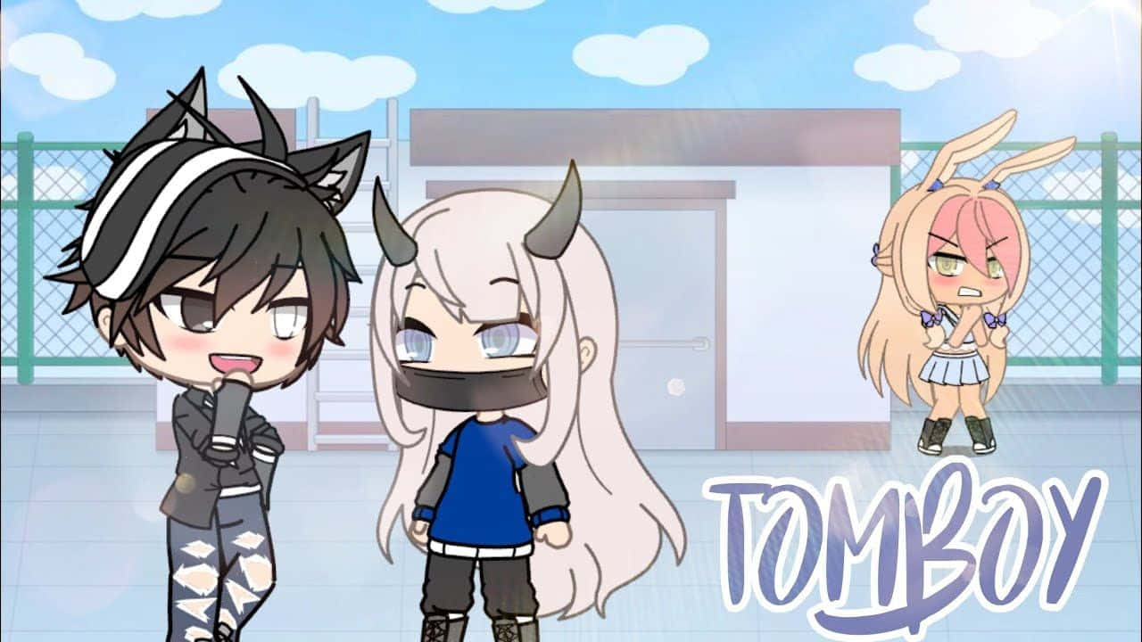 Gacha Life, tomboy, chibi anime characters, HD Desktop Wallpaper
