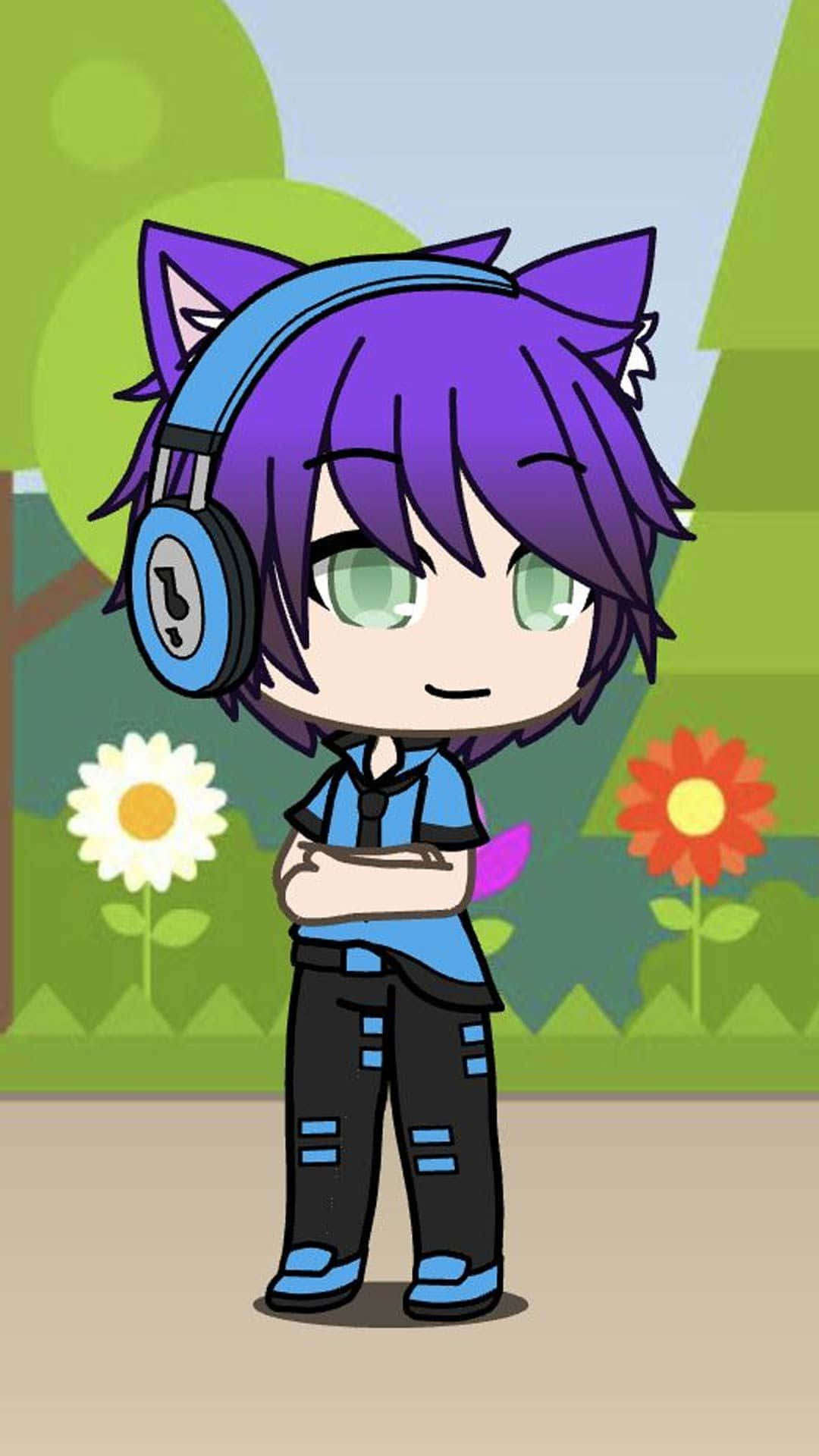 Gacha Life, tomboy, purple hair, Full HD Phone Wallpaper