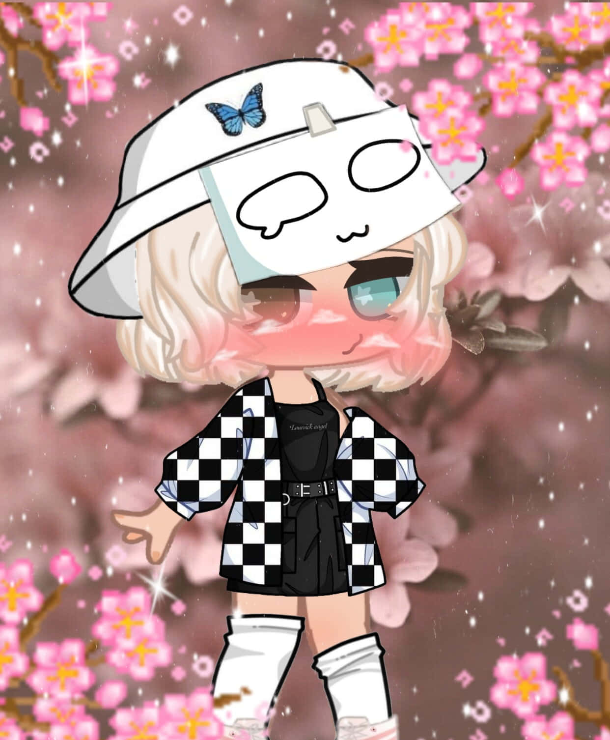 Gacha Life Girl, blonde hair, white bucket hat, HD Phone Wallpaper