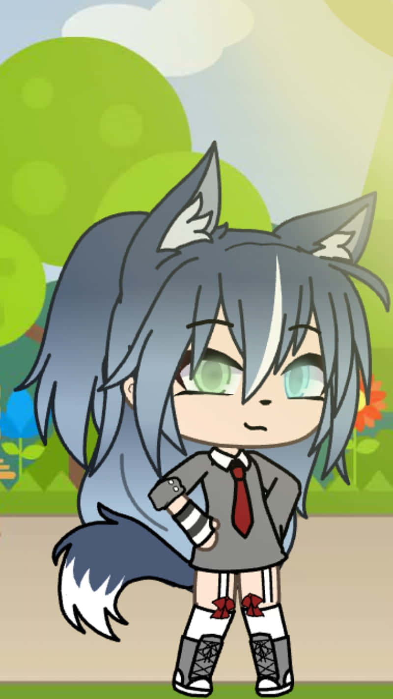 Gacha Life Character, anime style, chibi anime wolf girl, HD Phone Wallpaper