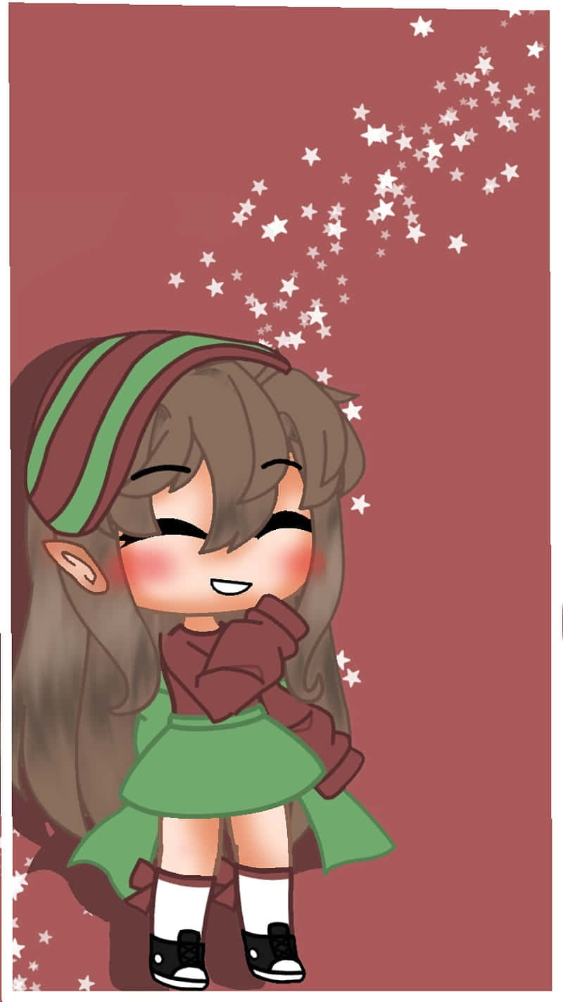 Gacha Life Character, brown hair, green headband, HD Phone Wallpaper