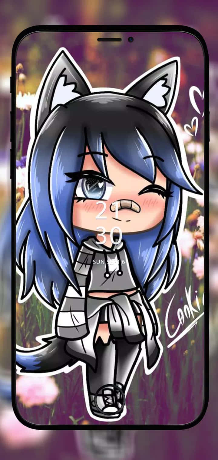 Gacha Life, chibi anime girl, blue hair, HD Phone Wallpaper