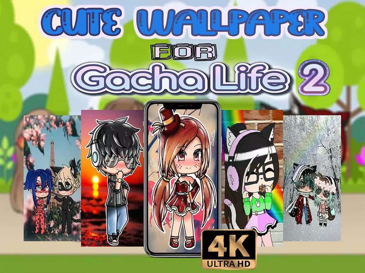 Gacha Life 2, anime-style characters, digital collage, SD Desktop Wallpaper