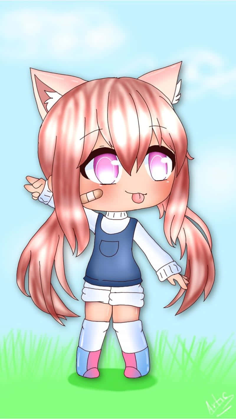 Gacha Life HD, chibi anime girl, pink hair, HD Phone Wallpaper