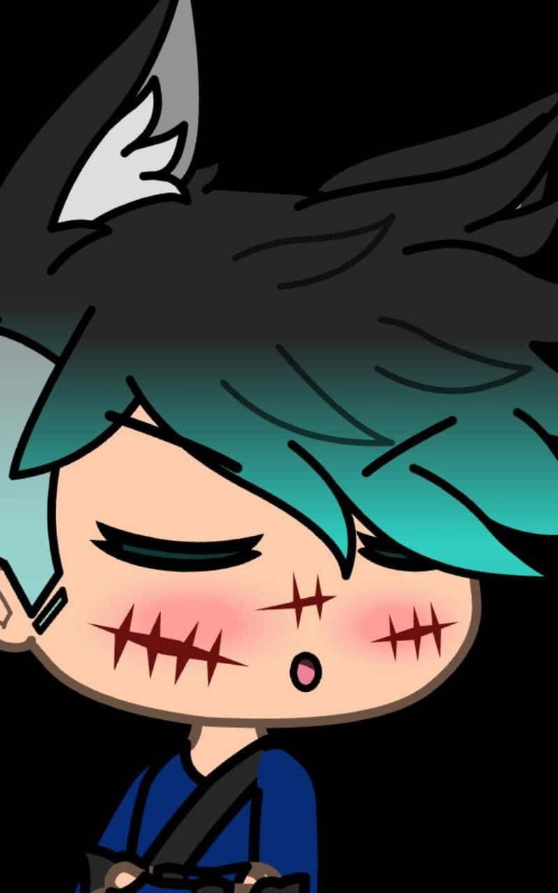 Gacha Life Boy, teal hair, wolf ears, HD Phone Wallpaper
