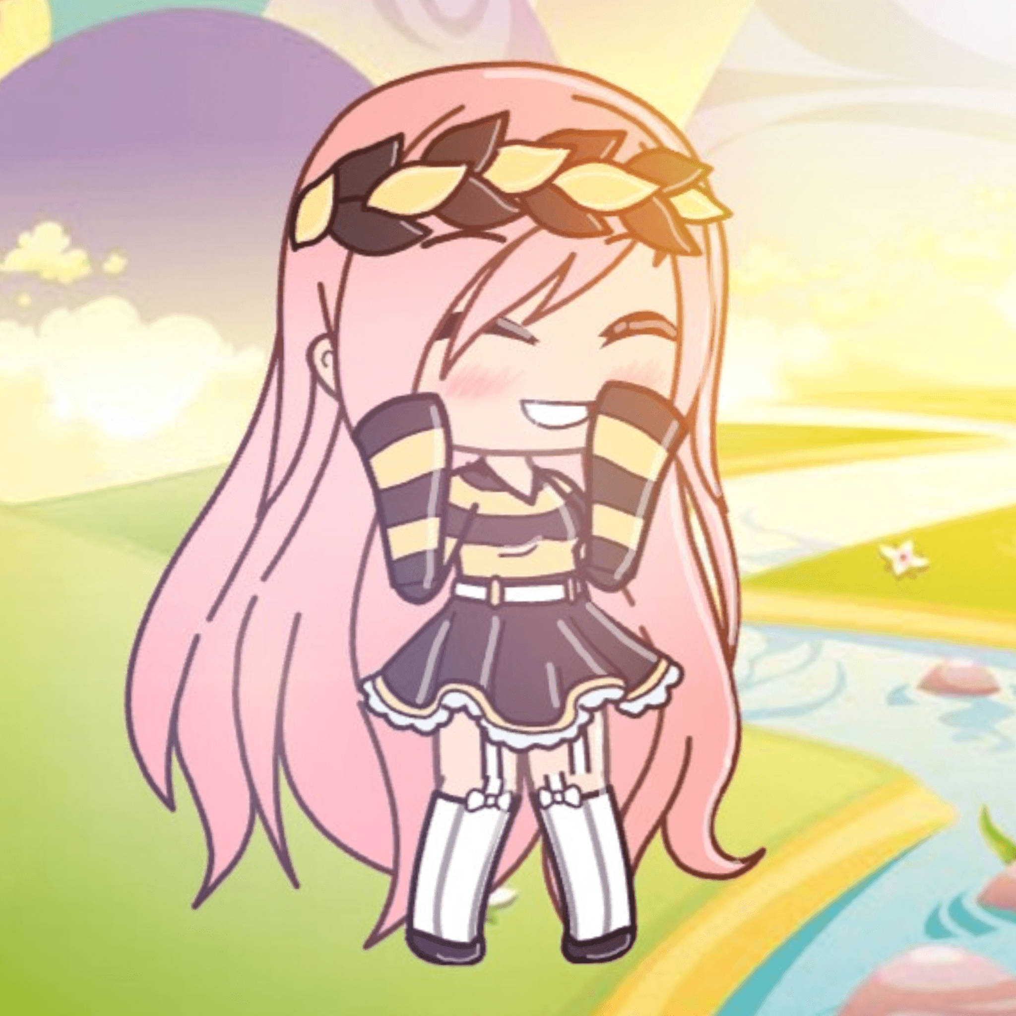 Bubbly Pink Haired Character, Gacha Life, pink hair, Full HD Desktop Wallpaper