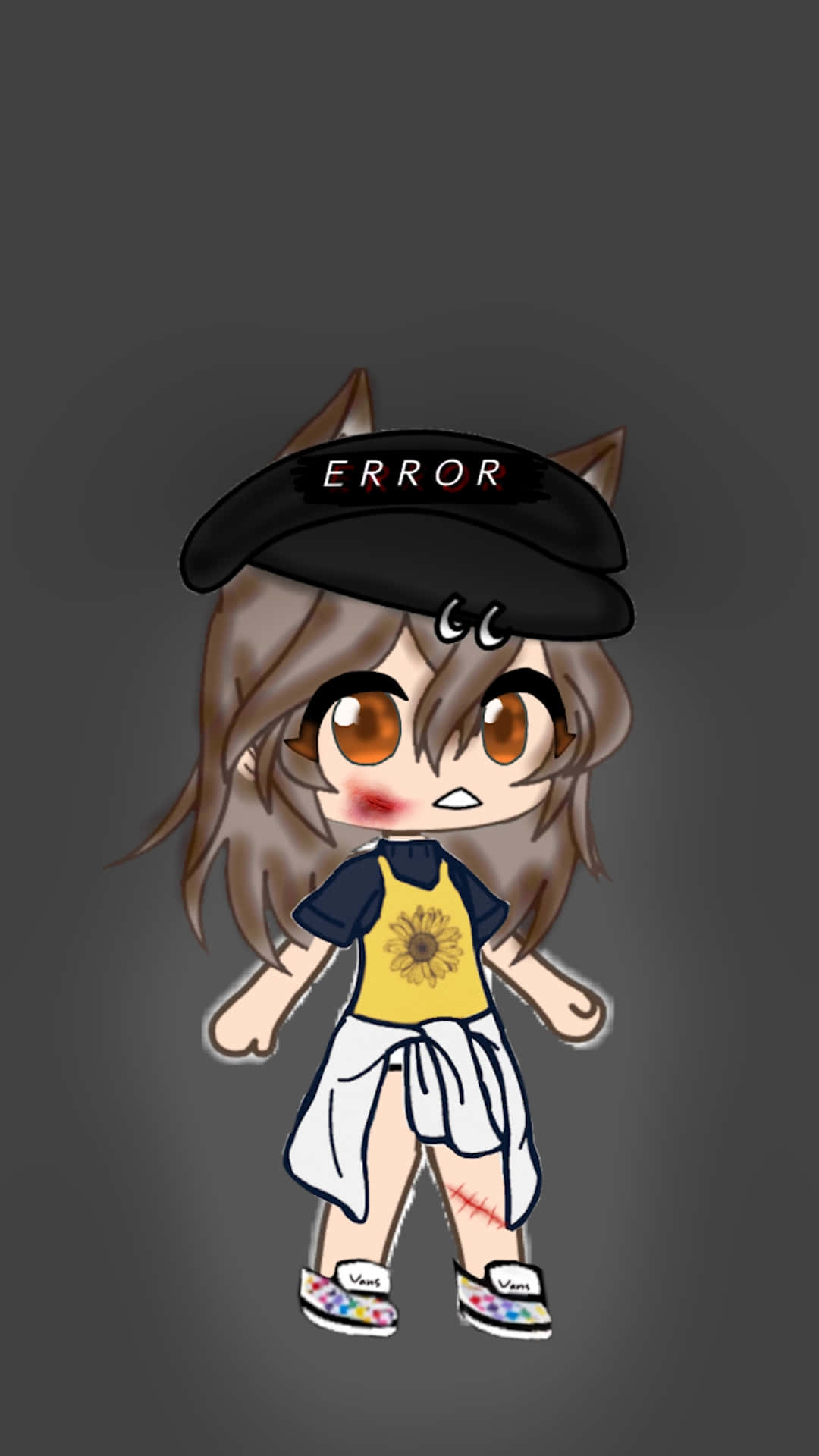 Gacha Life, chibi anime girl, brown hair, Full HD Phone Wallpaper