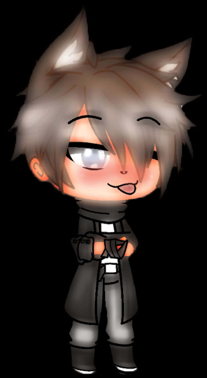 Gacha Life Character, chibi anime character, gray hair, HD Phone Wallpaper
