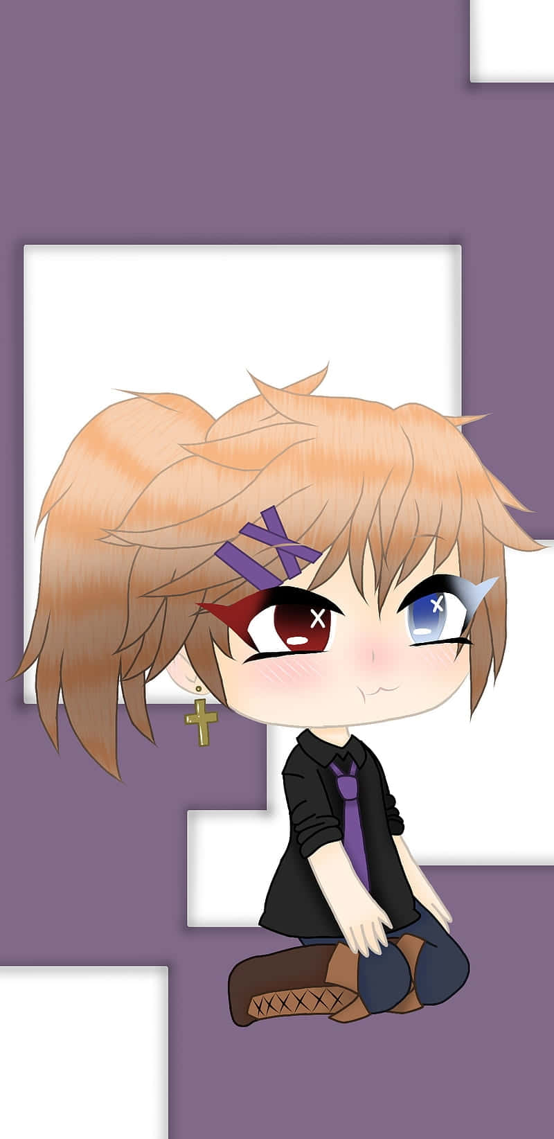 Gacha Life, chibi anime boy, heterochromatic eyes, HD Phone Wallpaper