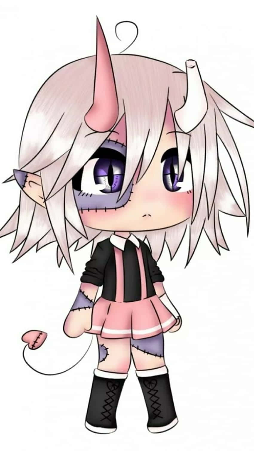Gacha Life, chibi anime girl, silver hair, HD Phone Wallpaper