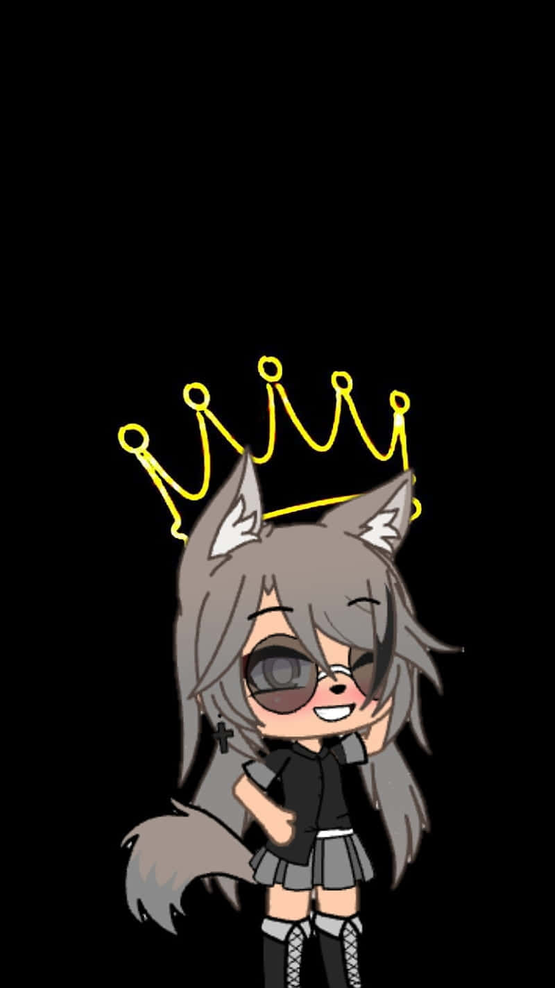 Gacha Life Character, chibi wolf girl, grey hair, HD Phone Wallpaper