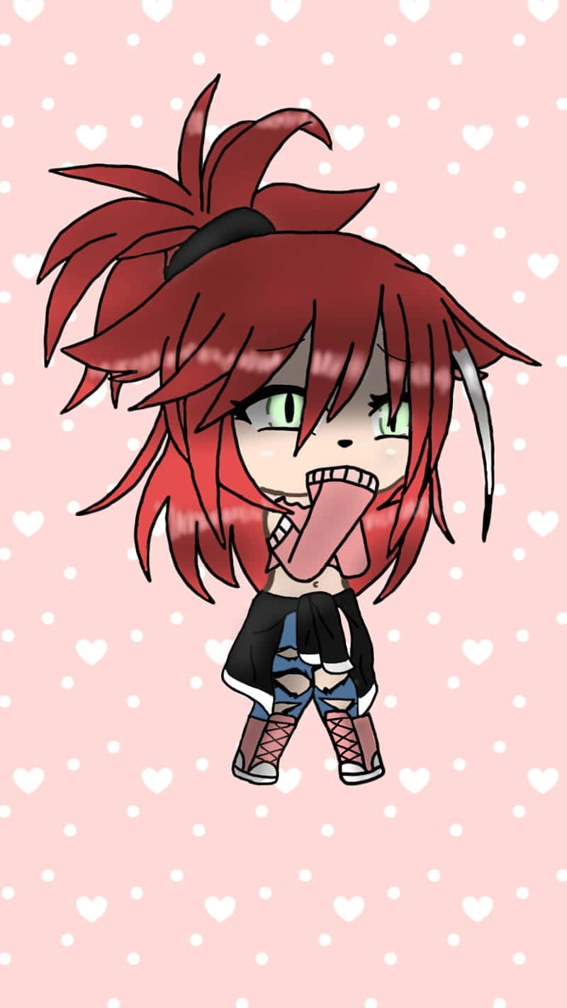 Gacha Life Character, red hair, green eyes, HD Phone Wallpaper