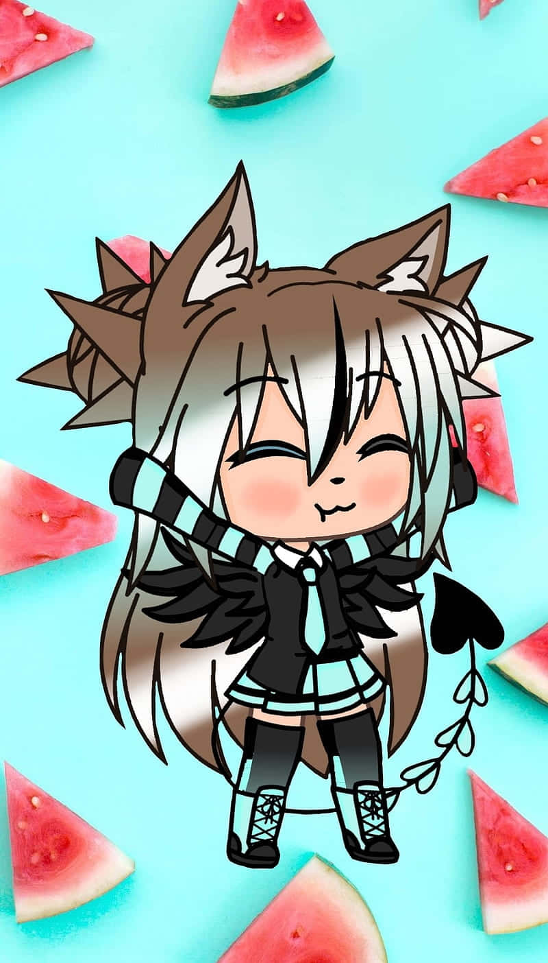 Gacha Life Character, fox ears, black outfit, HD Phone Wallpaper