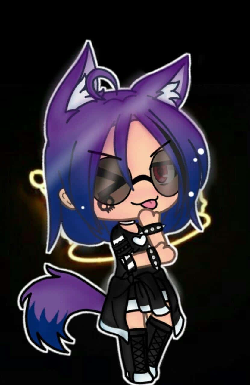 Gacha Life Character, purple blue hair, fox ears, HD Phone Wallpaper
