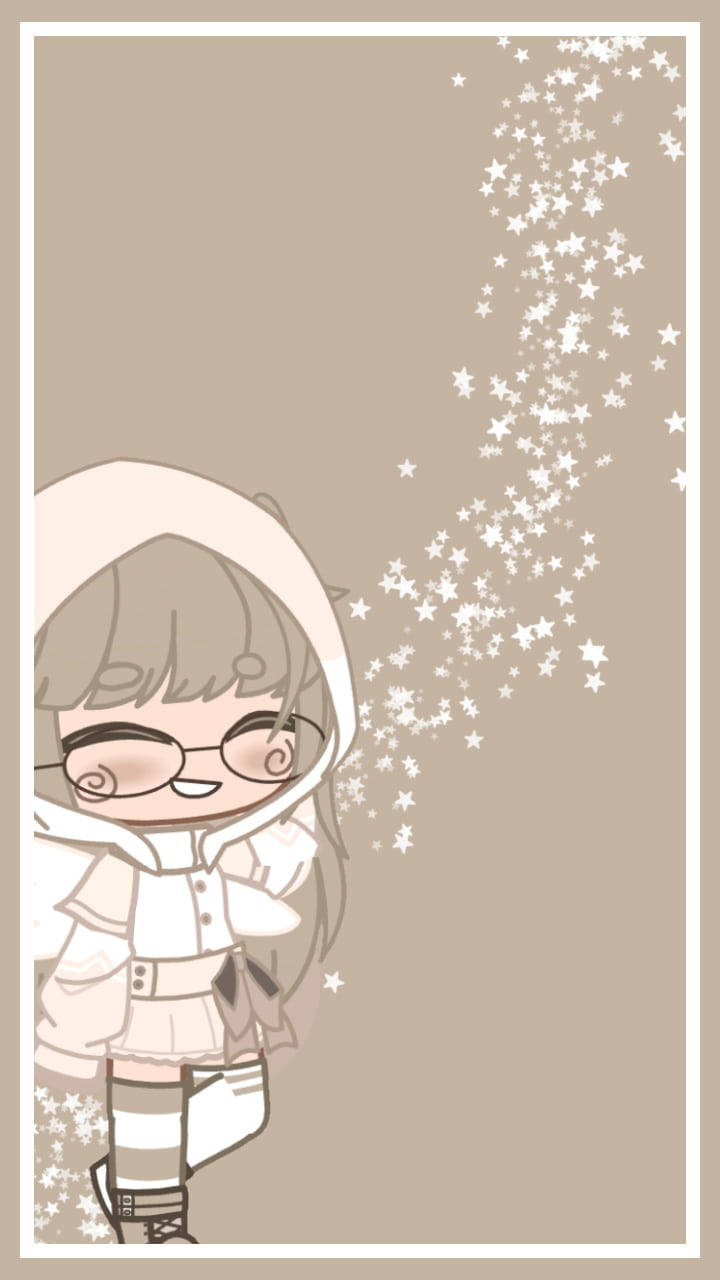 Gacha Life, chibi anime girl, white hooded outfit, HD Phone Wallpaper