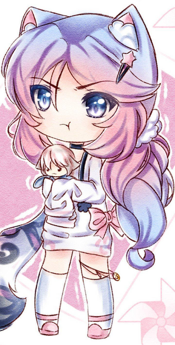 Gacha Life, chibi anime girl, lavender hair, HD Phone Wallpaper