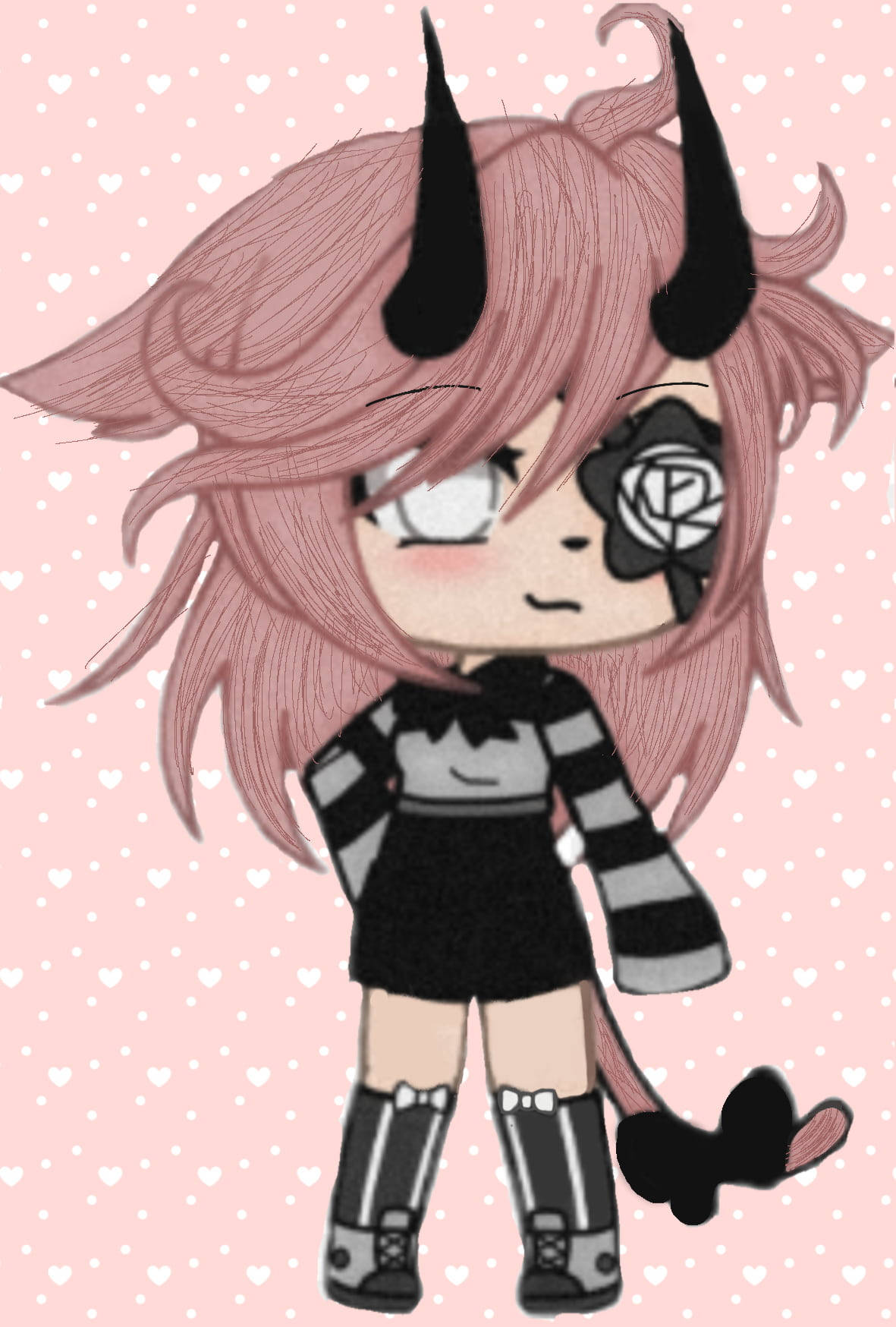 Gacha Life, chibi anime girl, pink hair, HD Phone Wallpaper