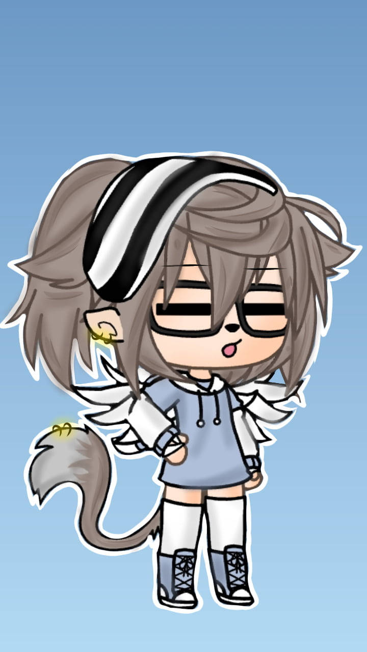 Gacha Life, hoodie dress, grey hair, HD Phone Wallpaper