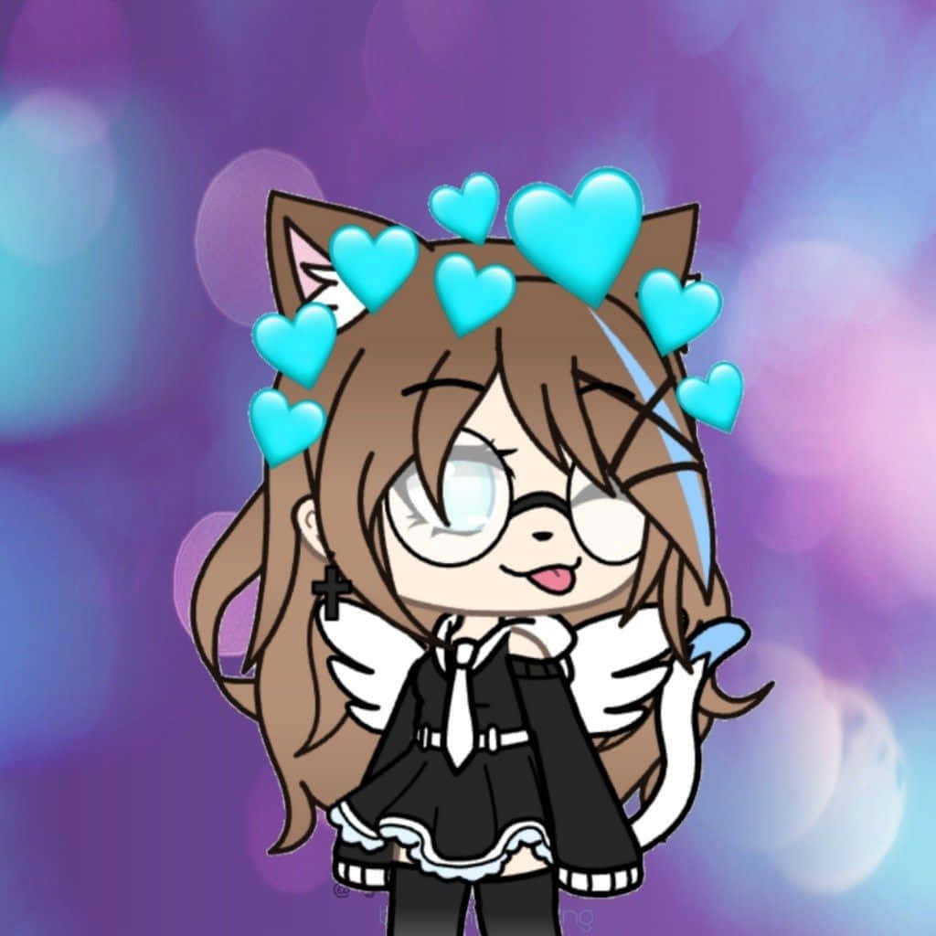 Gacha Girl, chibi anime girl, cat ears, SD Desktop Wallpaper